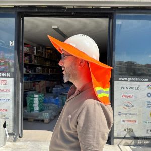 Baret Güneşliği - Baş Boyun Güneş Koruma - Turuncu Renk