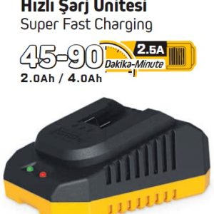 SGS5499 Hızlı Şarj Ünitesi - 45 Dakika 2.0 Ah - 90 Dakika 4.0 Ah